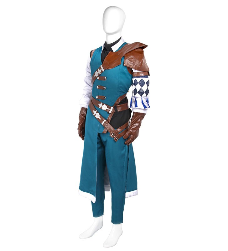 Fire Emblem Three Houses Ashe Timeskip Blue Purple Outfit Costumi Cosplay Carnevale Halloween