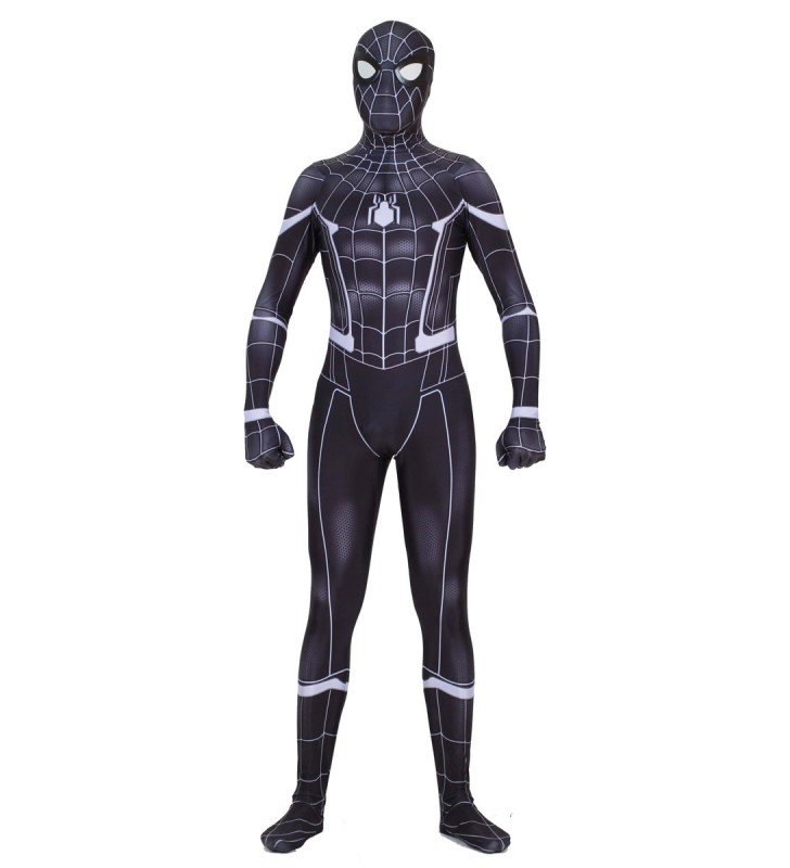 Spiderman Homecoming Cosplay Jumpsuit Black Lycra Spandex Marvel Comics Costume Halloween