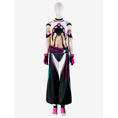 Street Fighter 6 Gioco Cosplay Han Juri Intero con chiodi Costumi Cosplay Carnevale