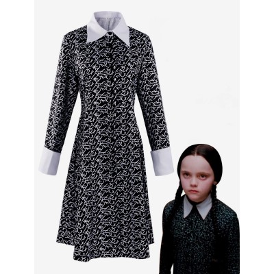 I costumi cosplay di per bambini del mercoledì del cosplay del film della famiglia Addams Carnevale Halloween