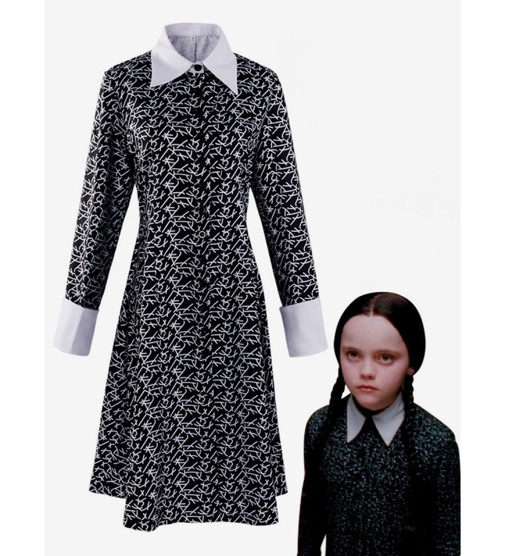 I costumi cosplay di per bambini del mercoledì del cosplay del film della famiglia Addams Carnevale Halloween
