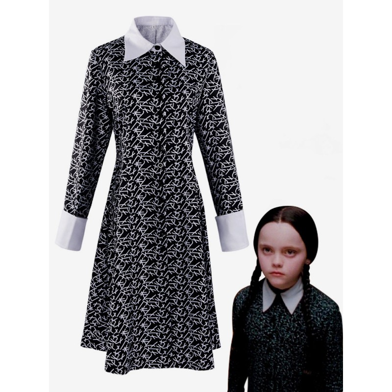 I costumi cosplay di per bambini del mercoledì del cosplay del film della famiglia Addams Carnevale Halloween