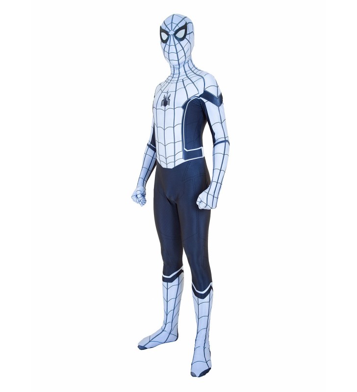 Spiderman Homecoming Cosplay Tuta bianca Lycra Spandex Marvel Comics Costume Halloween
