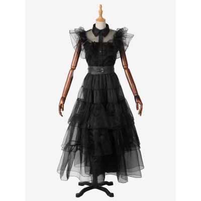 Mercoledì The Addams Family Wednesday Iconic Dance Scenes Prom Dress Halloween