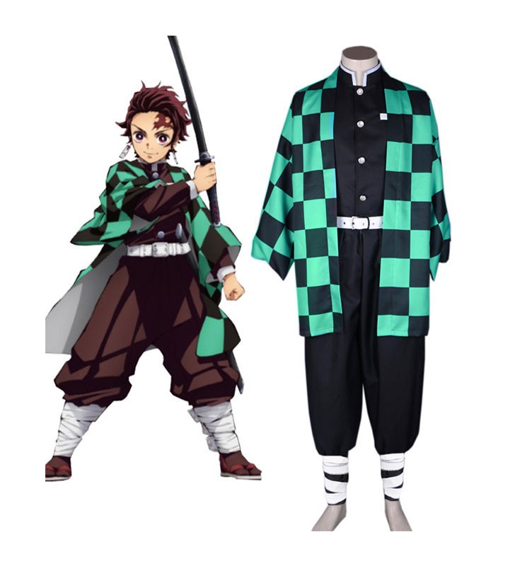 Costume Carnevale Elegante costume da cosplay Kimetsu No Yaiba Kamado Tanjirou Uniform Cloth Cosplay Costumi Cosplay Carnevale Halloween
