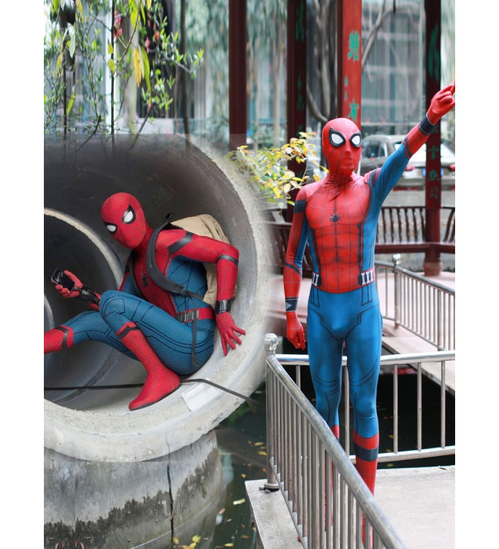Spiderman Homecoming Cosplay Tuta Lycra Spandex Marvel Comics Costume Tuta Carnevale