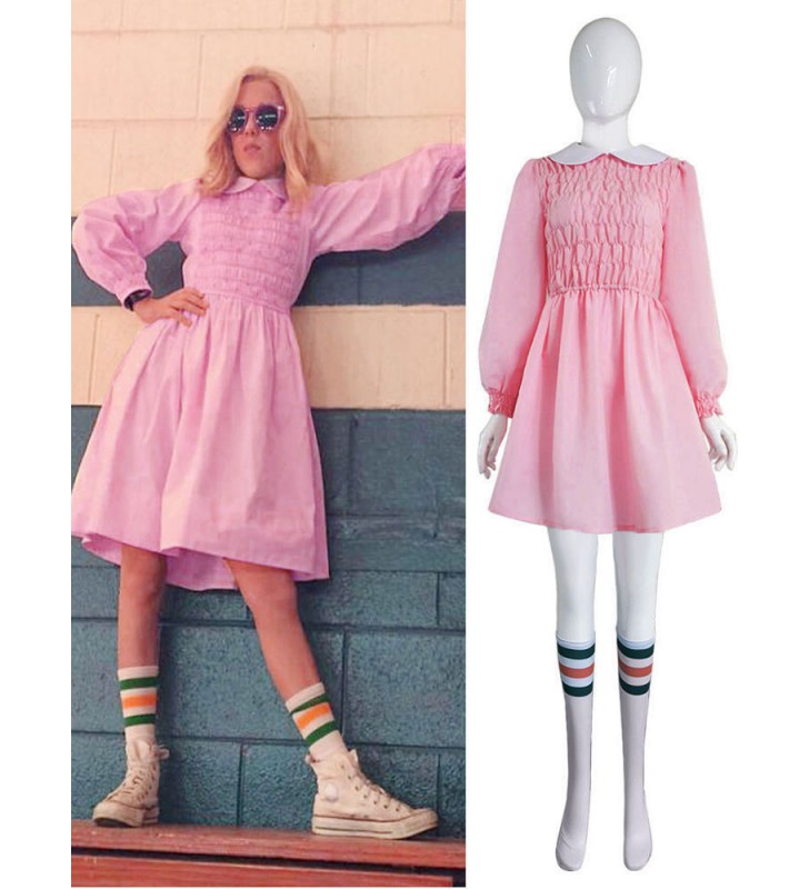 TV Drama Stranger Things Stagione 1 Eleven Pink Dress Costumi Cosplay Carnevale