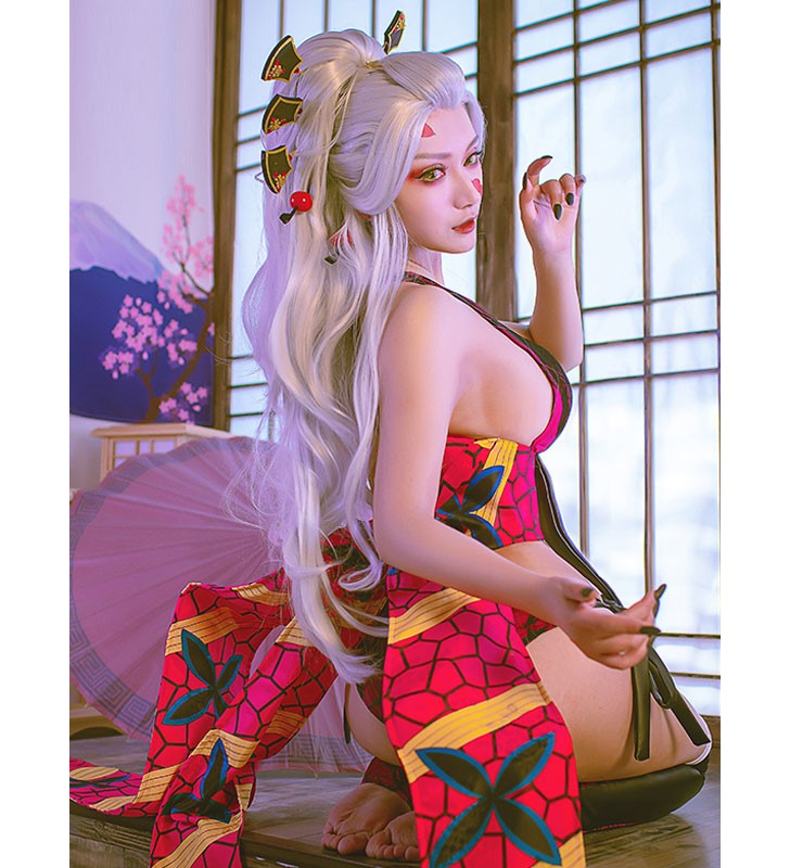 Demon Slayer Kimetsu No Yaiba Oni Daki Set Completo Costumi Cosplay Carnevale Halloween