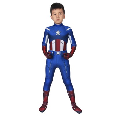 Tuta Cosplay Kid American Captain Zentai Steve Rogers Cosplay Carnevale Halloween