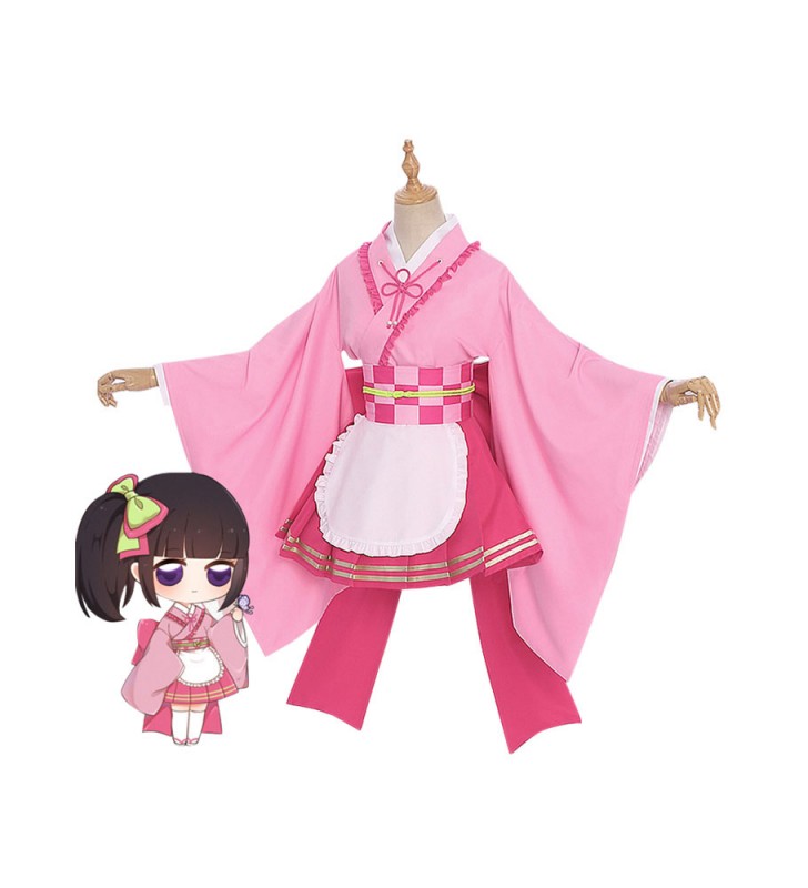 Demon Slayer: Kimetsu no Yaiba Tsuyuri Kanao Kimono rosa Cosplay Maid Dress Costume Halloween