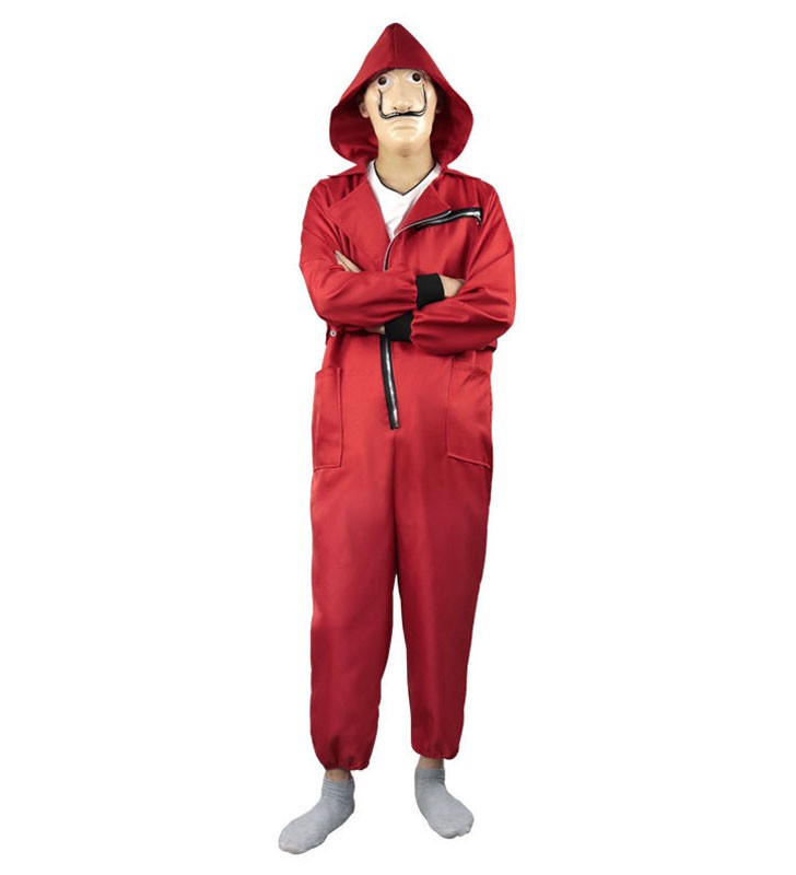 Tuta Denim Cosplay La Casa De Papel con cerniera rossa Dali Carnevale Halloween