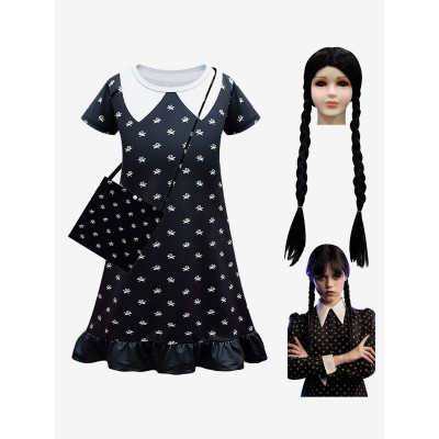 La Famiglia Addams TV Cosplay Mercoledì Kid Lite Costumi Cosplay Carnevale