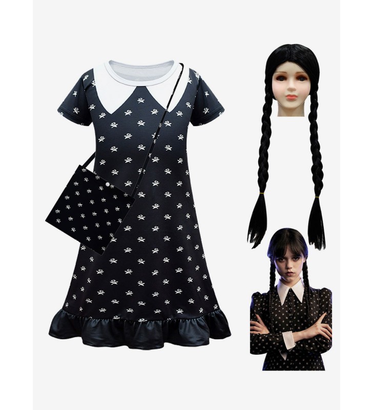 La Famiglia Addams TV Cosplay Mercoledì Kid Lite Costumi Cosplay Carnevale