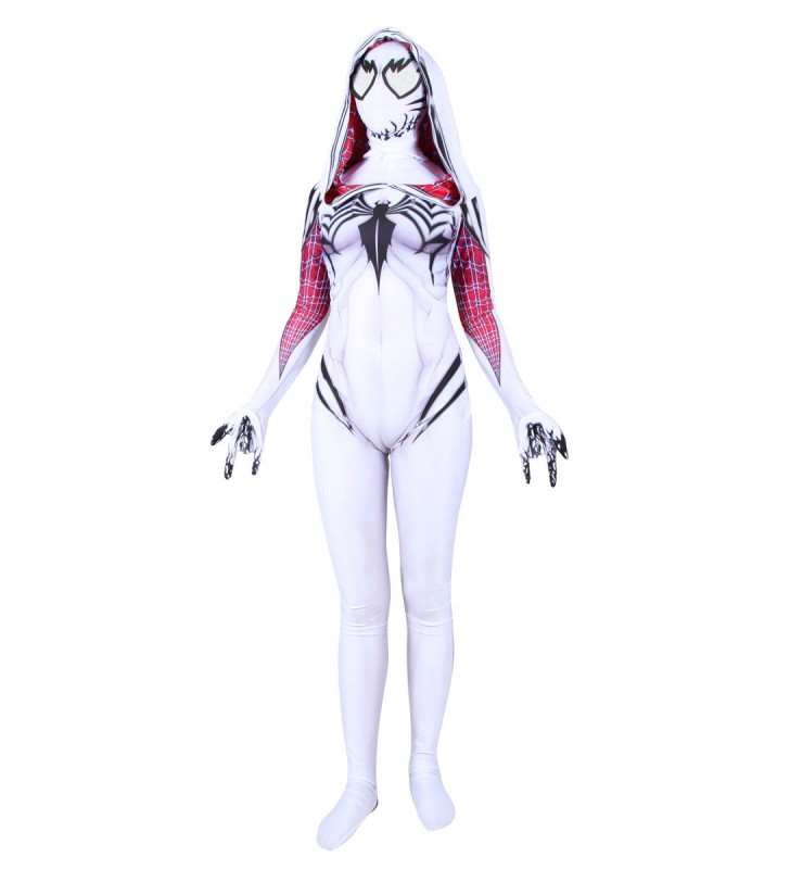 Gwen Stacy Cosplay Verom White Film Tuta Body Marvel Comics Cosplay Carnevale Halloween