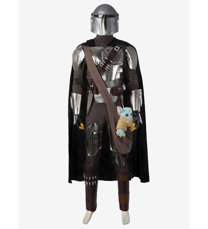 Star Wars Cosplay The Mandalorian Stagione 3 Din Djarin Costumi Cosplay con Grogu Carnevale Halloween