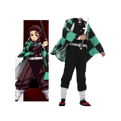 Costume Carnevale 2023 Verde Demon Slayer Kimetsu No Yaiba Cosplay Kamando Tanjirou Costume Carnevale Costumi Cosplay Halloween