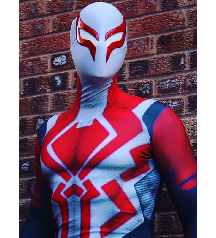 Spider Man Cosplay 2099 Abito cosplay versione bianca di SpiderMan Halloween