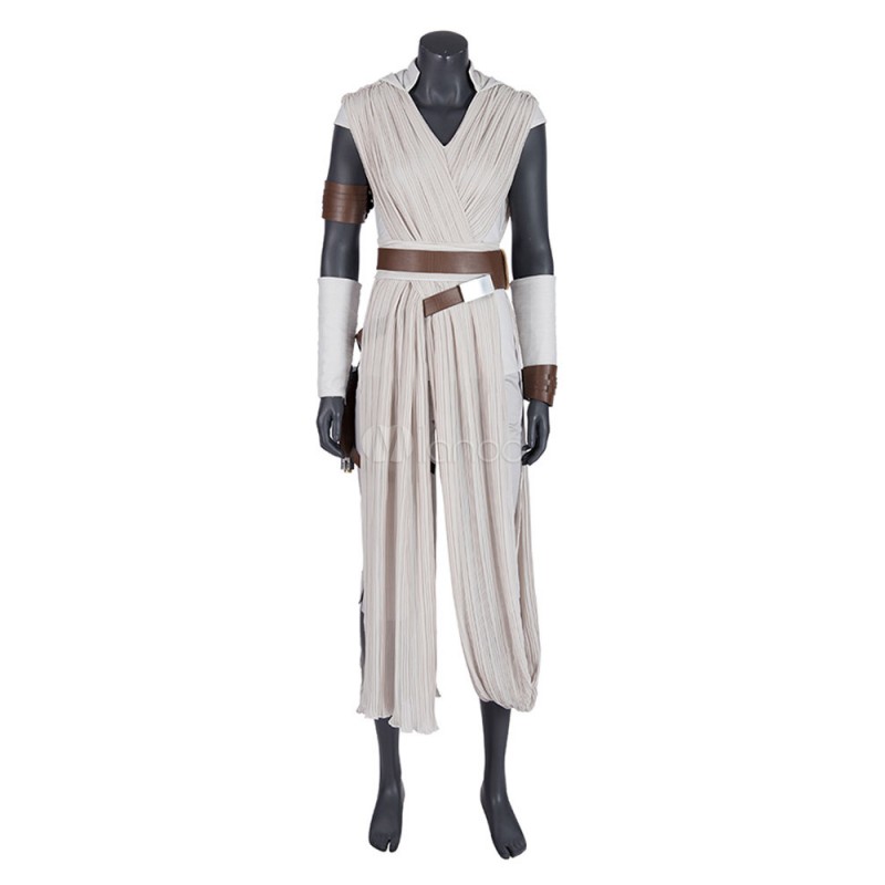 Carnevale Costumi di Star Wars Cosplay The Rise Of Skywalker Film Rey Cosplay Outfit Chiffon Halloween