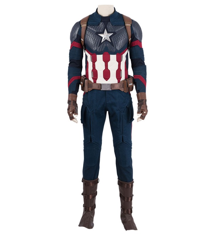 Marvel Film Cosplay Avengers 4 Endgame Captain America PU Cosplay Suit con casco Carnevale Halloween