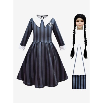 La famiglia Addams TV Cosplay Mercoledì Kid School Uniform Costumi Cosplay Carnevale