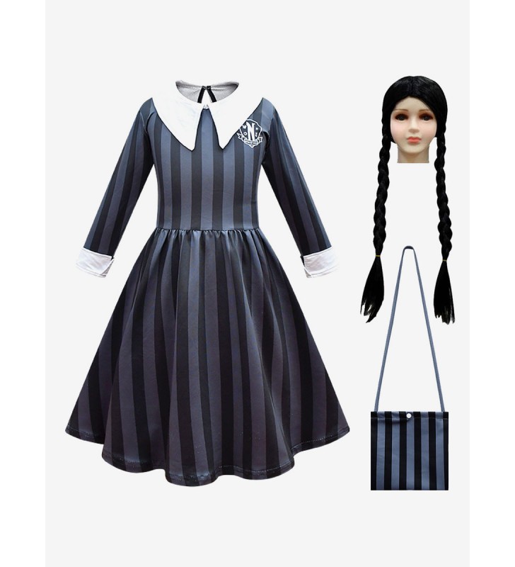 La famiglia Addams TV Cosplay Mercoledì Kid School Uniform Costumi Cosplay Carnevale