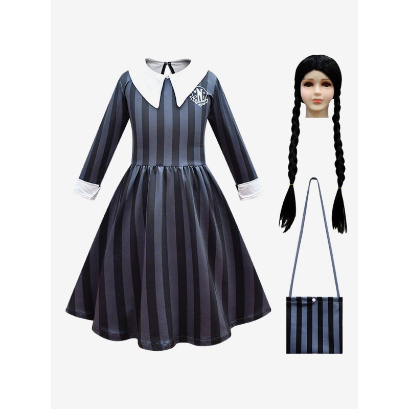 La famiglia Addams TV Cosplay Mercoledì Kid School Uniform Costumi Cosplay Carnevale