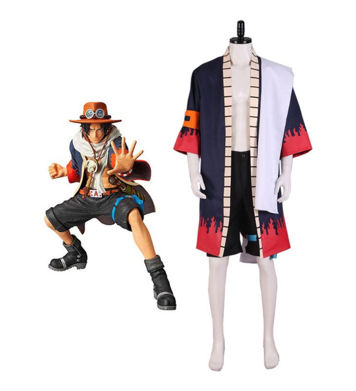 di One Piece Portgas D Ace Alabasta Costumi Cosplay Halloween