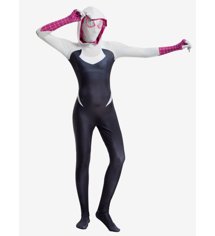 Cosplay di SpiderMan attraverso i costumi cosplay di SpiderVerse Gwen Carnevale Halloween
