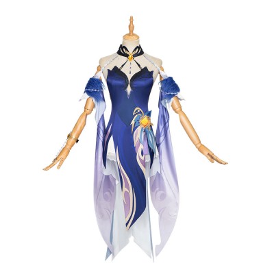 Genshin Impact NingGuang Blue Cosplay Costume Completo set Gioco Costumi Cosplay Halloween