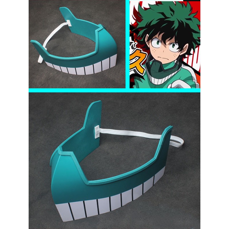 Deku Cosplay My Hero Academia Cosplay Midoriya Izuku Maschera grigio chiaro Accessori cosplay