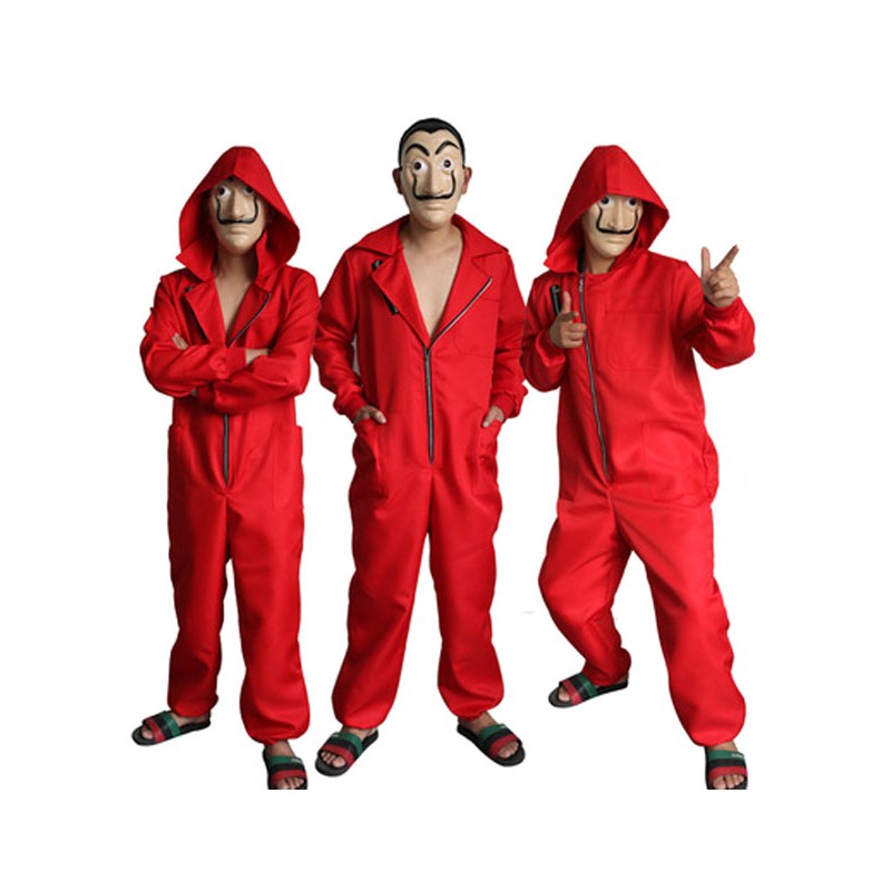 Money Heist Cosplay Dali Red La Casa De Papel Tuta Costume Cosplay Set con una maschera Carnevale