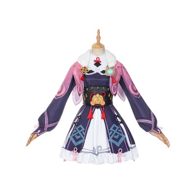 Gioco Genshin Impact Yun Jin Set completo Abito di senza parrucca e scarpe Costumi Cosplay Halloween
