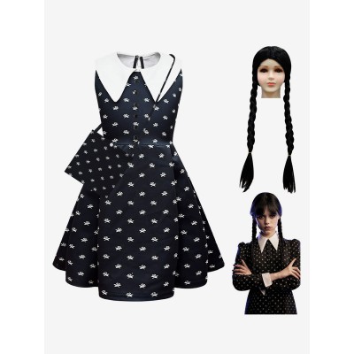 I costumi cosplay per bambini del mercoledì della famiglia Addams TV Cosplay Carnevale Halloween