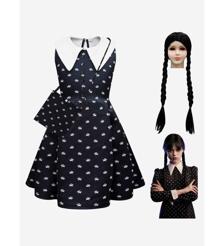 I costumi cosplay per bambini del mercoledì della famiglia Addams TV Cosplay Carnevale Halloween
