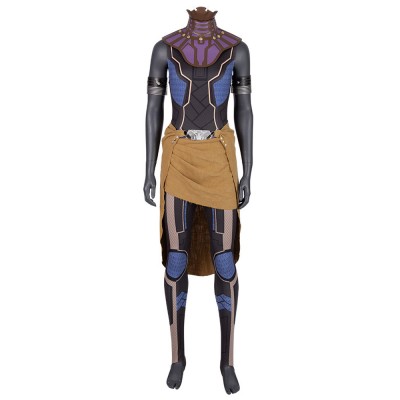 Cosplay di film nero brunastro vestito in ecopelle Pantera nera Shuri Marvel Comics Cosplay Halloween