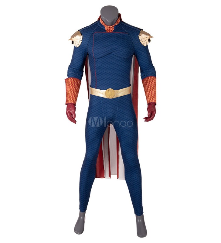 The Boys Cosplay Homelander Lycra Spandex Mantello Tuta Set Ecopelle Marvel Comics Halloween
