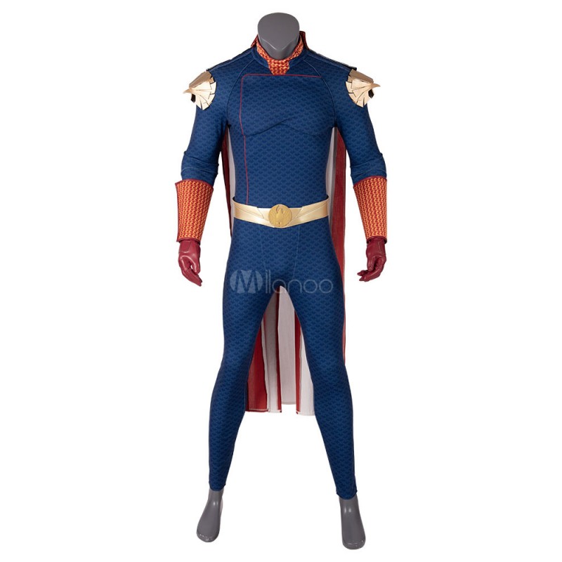 The Boys Cosplay Homelander Lycra Spandex Mantello Tuta Set Ecopelle Marvel Comics Halloween