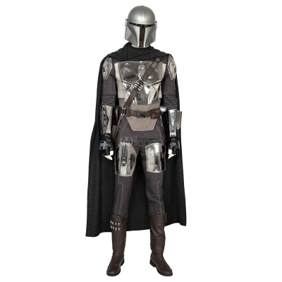 The Mandalorian Costumi Cosplay Taupe Only Mantello Poncho in cotone TV Movie Star Wars Poncho Cosplay Carnevale Halloween