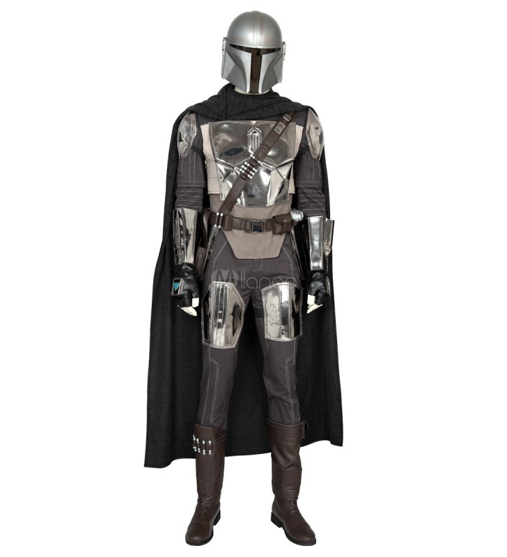 The Mandalorian Costumi Cosplay Taupe Only Mantello Poncho in cotone TV Movie Star Wars Poncho Cosplay Carnevale Halloween