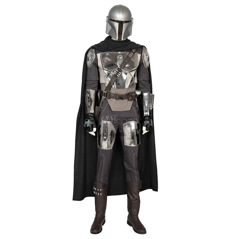 The Mandalorian Costumi Cosplay Taupe Only Mantello Poncho in cotone TV Movie Star Wars Poncho Cosplay Carnevale Halloween