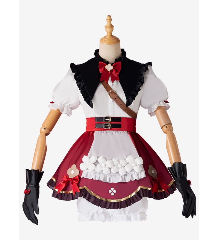 Genshin Impact Klee Costumi Cosplay con Borsa e Dodoco Carnevale Halloween
