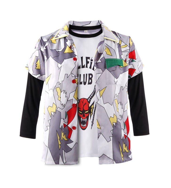TV Drama Stranger Things Stagione 4 Dustin Henderson Stampato Camicia a maniche corte di Costumi Cosplay Halloween
