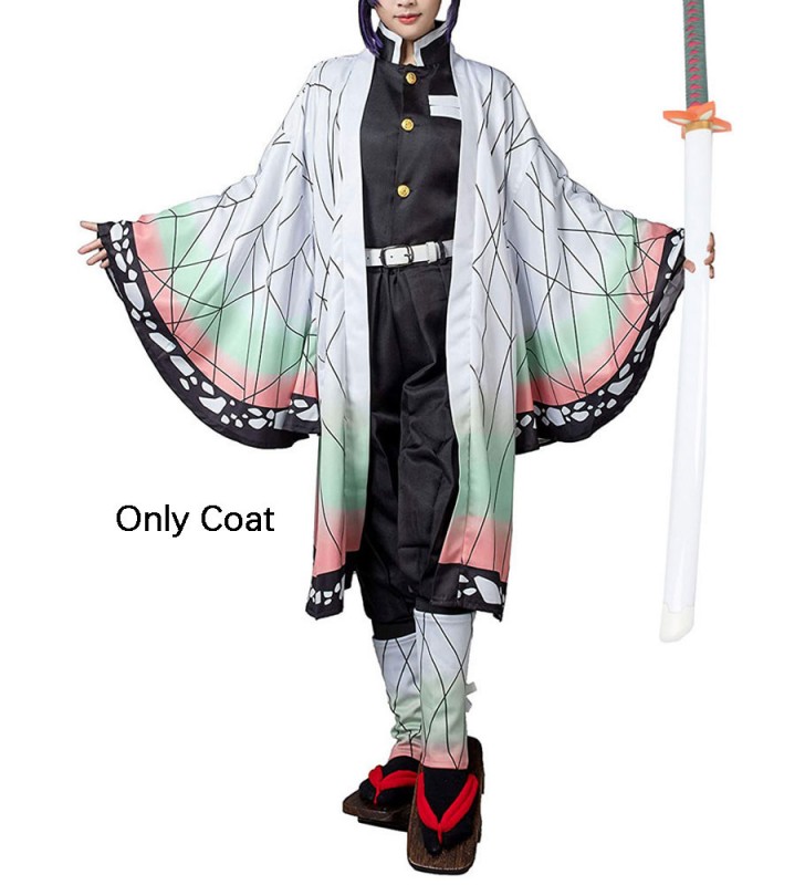 Demon Slayer Kimetsu No Yaiba Kochou Shinobu Kimono Solo soprabito Anime Costumi Cosplay Halloween