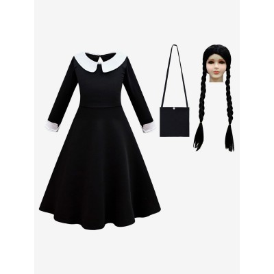 The Addams Family Movie Cosplay Wednesday Kid Set completo costumi cosplay Carnevale