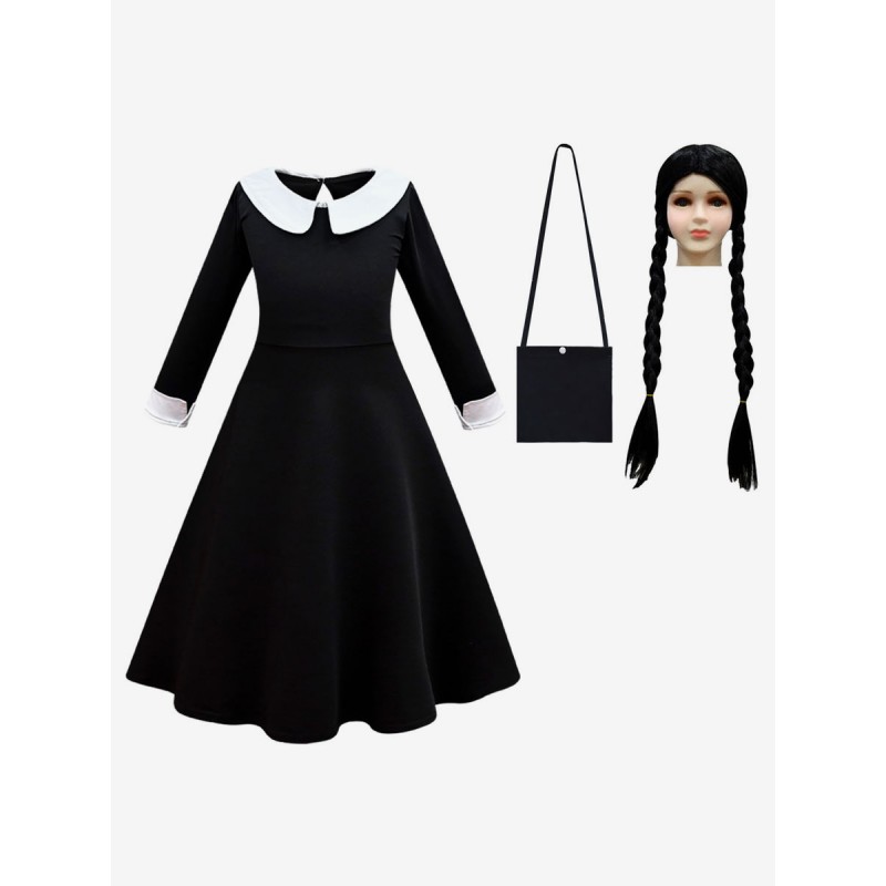 The Addams Family Movie Cosplay Wednesday Kid Set completo costumi cosplay Carnevale