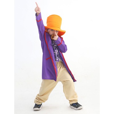 Charlie e la Fabbrica di Cioccolato Cosplay Willy Wonka Purple Kid Costumi Cosplay Carnevale