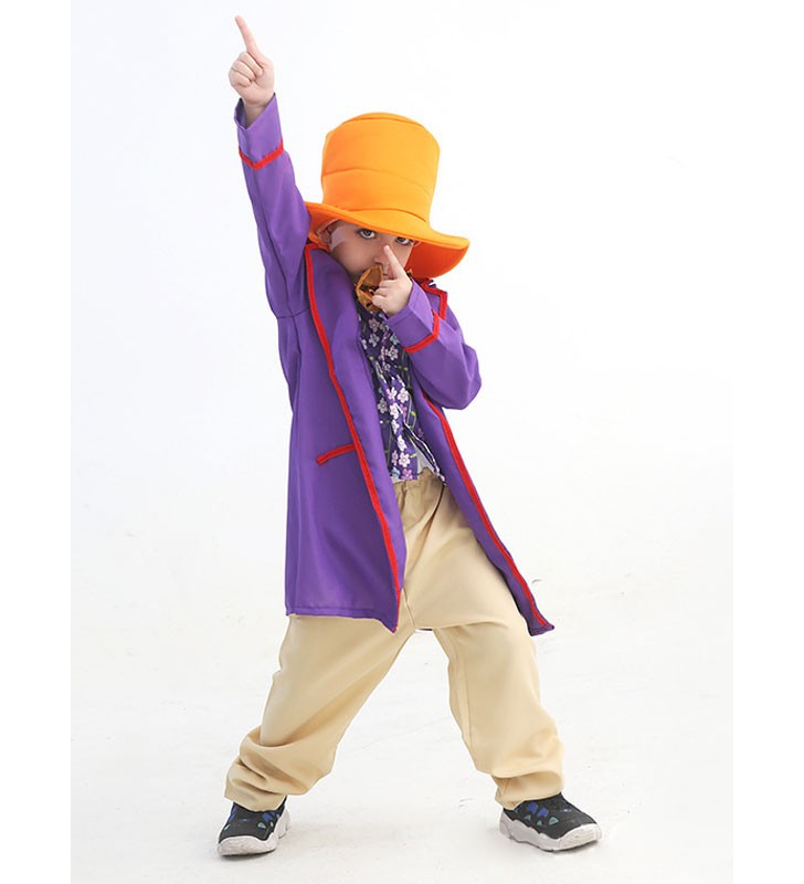 Charlie e la Fabbrica di Cioccolato Cosplay Willy Wonka Purple Kid Costumi Cosplay Carnevale