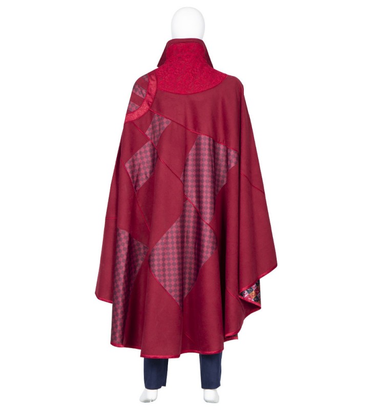 Doctor Strange Cosplay Pellicola bordeaux Mantello in poliestere Poncho Fibra di poliestere Marvel Comics