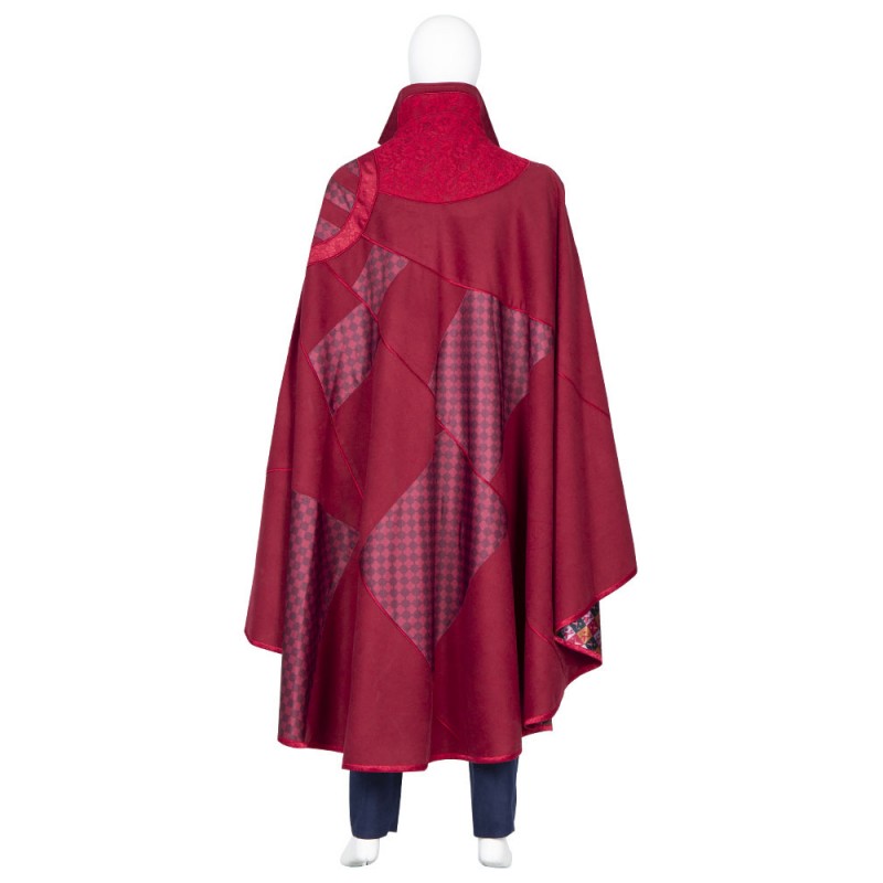 Doctor Strange Cosplay Pellicola bordeaux Mantello in poliestere Poncho Fibra di poliestere Marvel Comics