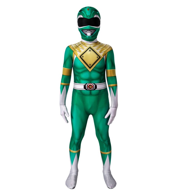 Kyoryu Sentai Zyuranger Burai Power Ranger Cosplay Costumi per bambini Verde Lycra Spandex Tute per bambini Carnevale Halloween
